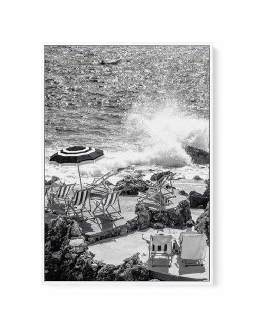Capri Beach Club I | B&W | Framed Canvas-CANVAS-You can shop wall art online with Olive et Oriel for everything from abstract art to fun kids wall art. Our beautiful modern art prints and canvas art are available from large canvas prints to wall art paintings and our proudly Australian artwork collection offers only the highest quality framed large wall art and canvas art Australia - You can buy fashion photography prints or Hampton print posters and paintings on canvas from Olive et Oriel and h