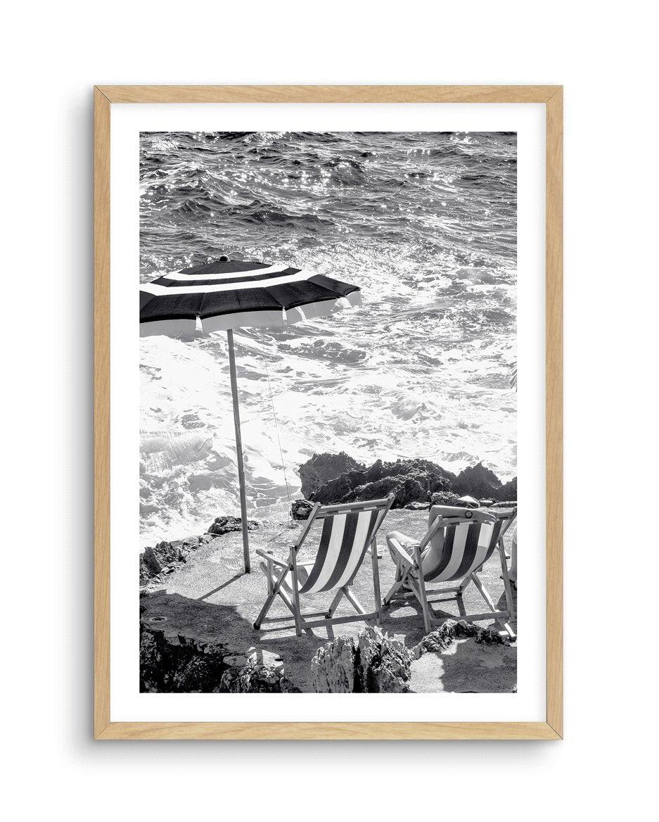 Capri Beach Club II B&W Art Print-PRINT-Olive et Oriel-Olive et Oriel-A5 | 5.8" x 8.3" | 14.8 x 21cm-Oak-With White Border-Buy-Australian-Art-Prints-Online-with-Olive-et-Oriel-Your-Artwork-Specialists-Austrailia-Decorate-With-Coastal-Photo-Wall-Art-Prints-From-Our-Beach-House-Artwork-Collection-Fine-Poster-and-Framed-Artwork