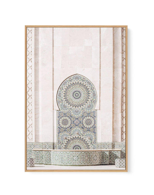 Casablanca Fountain | Framed Canvas-Shop Australian Art Prints Online with Olive et Oriel - Our collection of Moroccan art prints offer unique wall art including moroccan arches and pink morocco doors of marrakech - this collection will add soft feminine colour to your walls and some may say bohemian style. These traditional morocco landscape photography includes desert scenes of palm trees and camel art prints - there is art on canvas and extra large wall art with fast, free shipping across Aus