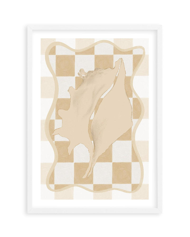 Checked Shell In Soft Beige II Art Print-Buy-Bohemian-Wall-Art-Print-And-Boho-Pictures-from-Olive-et-Oriel-Bohemian-Wall-Art-Print-And-Boho-Pictures-And-Also-Boho-Abstract-Art-Paintings-On-Canvas-For-A-Girls-Bedroom-Wall-Decor-Collection-of-Boho-Style-Feminine-Art-Poster-and-Framed-Artwork-Update-Your-Home-Decorating-Style-With-These-Beautiful-Wall-Art-Prints-Australia