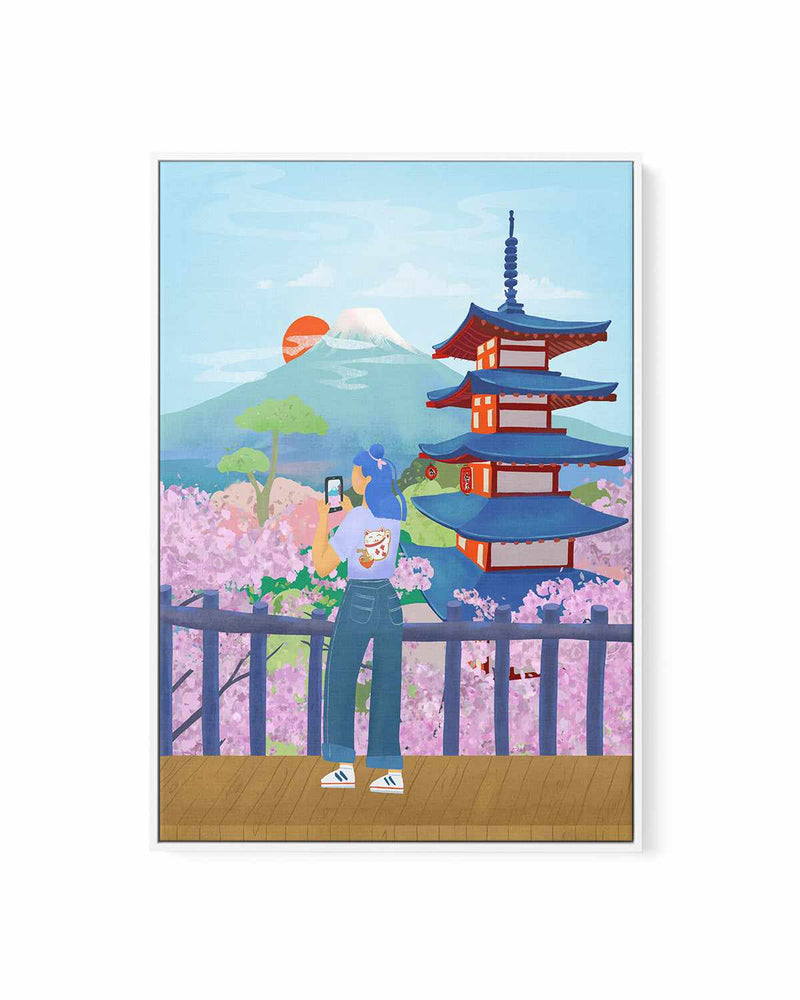 Cherry Blossoms, Japan by Petra Lizde | Framed Canvas Art Print