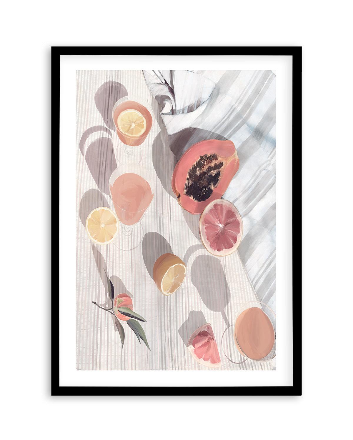 Citrus Still Life Art Print-PRINT-Olive et Oriel-Olive et Oriel-A5 | 5.8" x 8.3" | 14.8 x 21cm-Black-With White Border-Buy-Australian-Art-Prints-Online-with-Olive-et-Oriel-Your-Artwork-Specialists-Austrailia-Decorate-With-Coastal-Photo-Wall-Art-Prints-From-Our-Beach-House-Artwork-Collection-Fine-Poster-and-Framed-Artwork