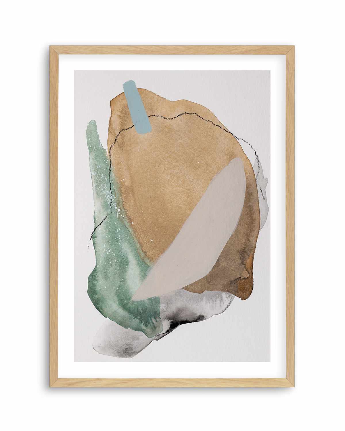 City Beach by Katharina Daneke Art Print-PRINT-Order sage mint green framed abstract painting wall art prints online with Olive et Oriel Australia