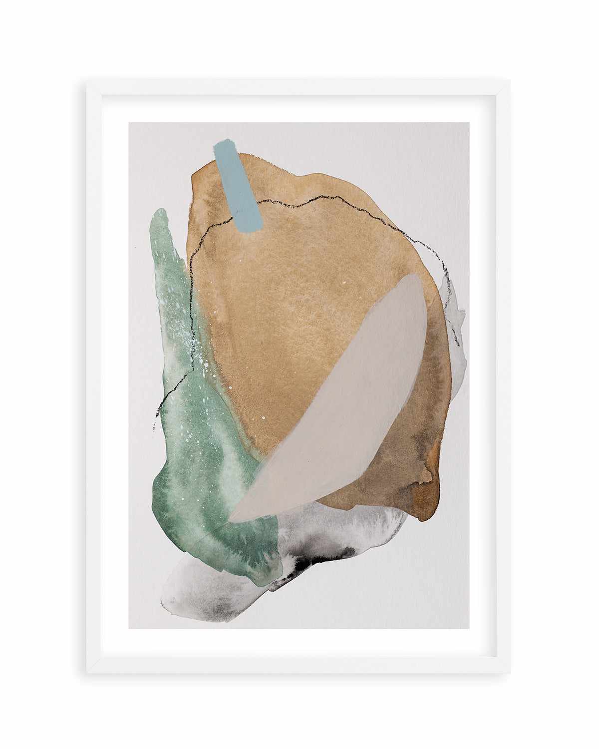 City Beach by Katharina Daneke Art Print-PRINT-Order sage mint green framed abstract painting wall art prints online with Olive et Oriel Australia