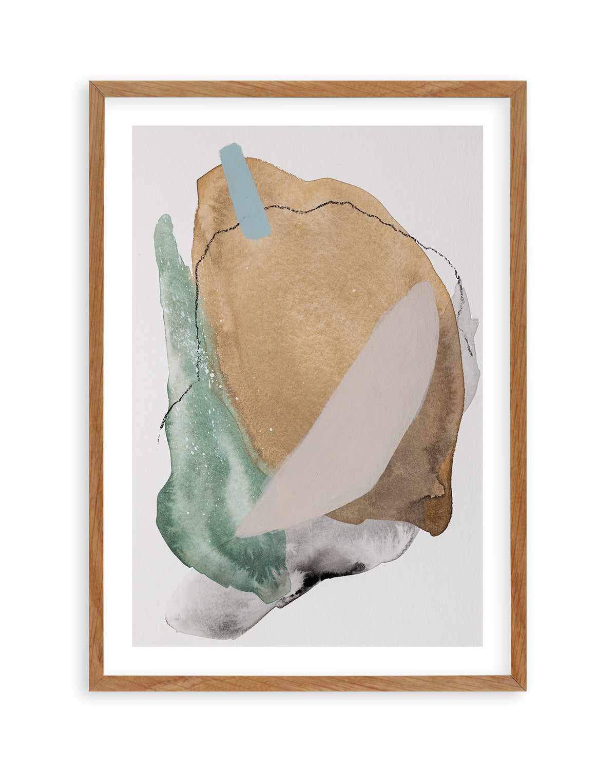 City Beach by Katharina Daneke Art Print-PRINT-Order sage mint green framed abstract painting wall art prints online with Olive et Oriel Australia