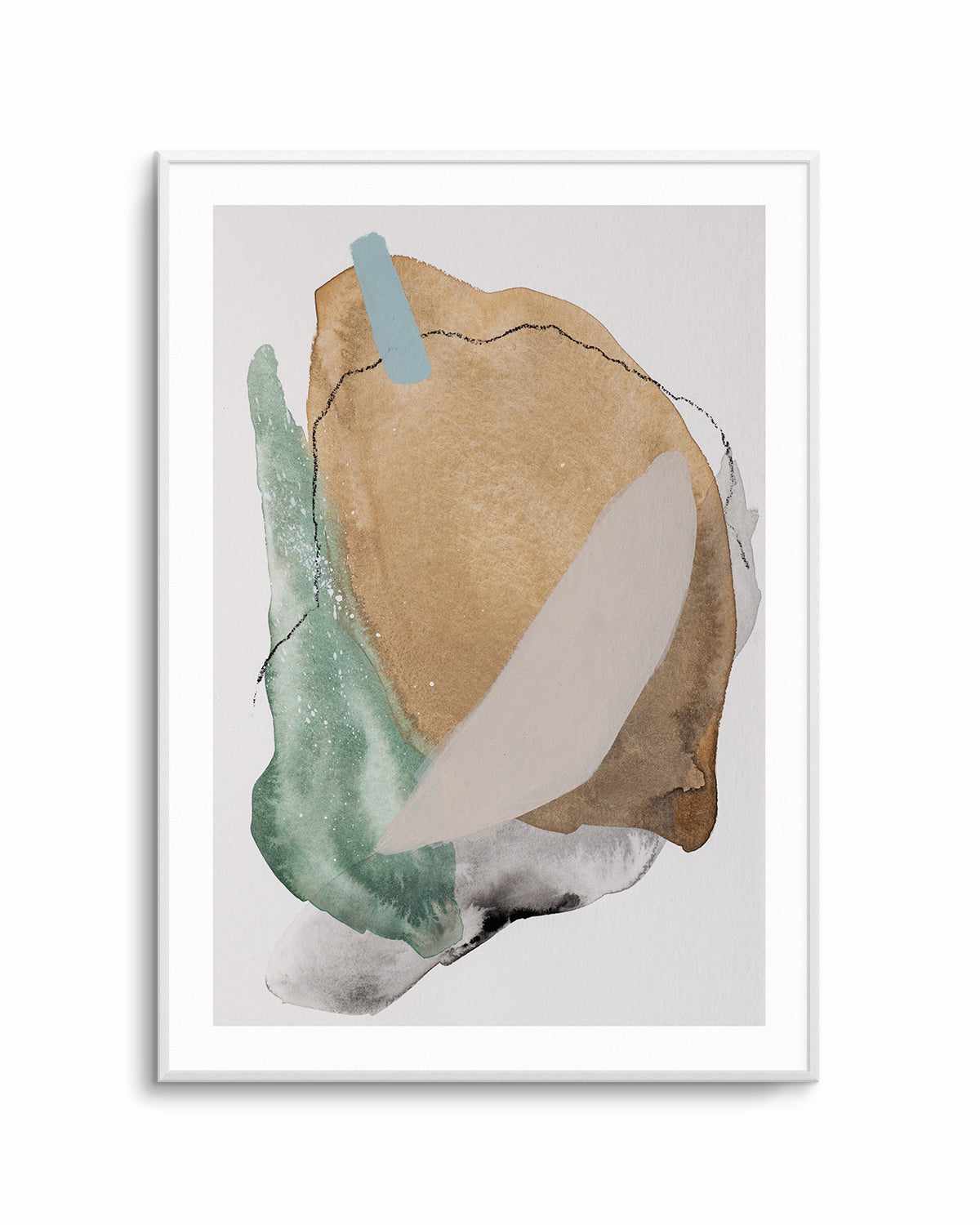 City Beach by Katharina Daneke Art Print-PRINT-Order sage mint green framed abstract painting wall art prints online with Olive et Oriel Australia