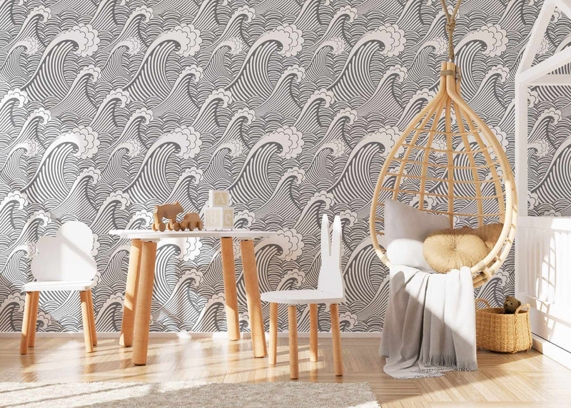 Buy Wave Wallpaper Online In India  Etsy India