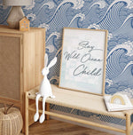 Classic Waves in Deep Sea Wallpaper-Wallpaper-Buy Kids Removable Wallpaper Online Our Custom Made Children√¢‚Ç¨‚Ñ¢s Wallpapers Are A Fun Way To Decorate And Enhance Boys Bedroom Decor And Girls Bedrooms They Are An Amazing Addition To Your Kids Bedroom Walls Our Collection of Kids Wallpaper Is Sure To Transform Your Kids Rooms Interior Style From Pink Wallpaper To Dinosaur Wallpaper Even Marble Wallpapers For Teen Boys Shop Peel And Stick Wallpaper Online Today With Olive et Oriel