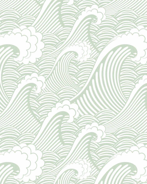 Classic Waves in Seafoam Wallpaper-Wallpaper-Buy Kids Removable Wallpaper Online Our Custom Made Children√¢‚Ç¨‚Ñ¢s Wallpapers Are A Fun Way To Decorate And Enhance Boys Bedroom Decor And Girls Bedrooms They Are An Amazing Addition To Your Kids Bedroom Walls Our Collection of Kids Wallpaper Is Sure To Transform Your Kids Rooms Interior Style From Pink Wallpaper To Dinosaur Wallpaper Even Marble Wallpapers For Teen Boys Shop Peel And Stick Wallpaper Online Today With Olive et Oriel