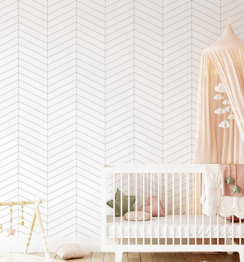 Classics: Simple Chevron Wallpaper-Wallpaper-Buy Kids Removable Wallpaper Online Our Custom Made Children√¢‚Ç¨‚Ñ¢s Wallpapers Are A Fun Way To Decorate And Enhance Boys Bedroom Decor And Girls Bedrooms They Are An Amazing Addition To Your Kids Bedroom Walls Our Collection of Kids Wallpaper Is Sure To Transform Your Kids Rooms Interior Style From Pink Wallpaper To Dinosaur Wallpaper Even Marble Wallpapers For Teen Boys Shop Peel And Stick Wallpaper Online Today With Olive et Oriel
