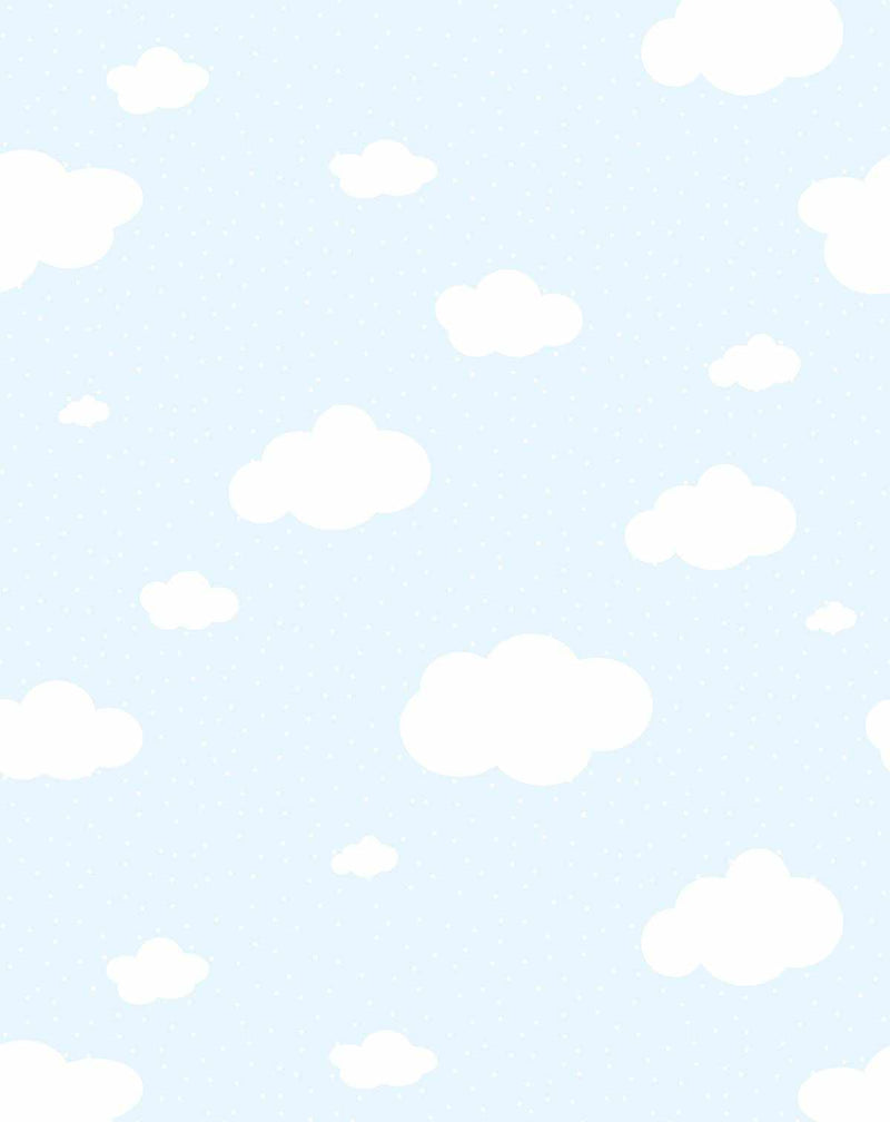 Clouds Wallpaper in Sky Blue-Wallpaper-Buy Kids Removable Wallpaper Online Our Custom Made Children√¢‚Ç¨‚Ñ¢s Wallpapers Are A Fun Way To Decorate And Enhance Boys Bedroom Decor And Girls Bedrooms They Are An Amazing Addition To Your Kids Bedroom Walls Our Collection of Kids Wallpaper Is Sure To Transform Your Kids Rooms Interior Style From Pink Wallpaper To Dinosaur Wallpaper Even Marble Wallpapers For Teen Boys Shop Peel And Stick Wallpaper Online Today With Olive et Oriel