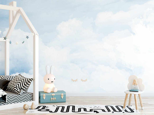 Cloudy Skies Wallpaper Mural-Wallpaper-Buy Kids Removable Wallpaper Online Our Custom Made Children√¢‚Ç¨‚Ñ¢s Wallpapers Are A Fun Way To Decorate And Enhance Boys Bedroom Decor And Girls Bedrooms They Are An Amazing Addition To Your Kids Bedroom Walls Our Collection of Kids Wallpaper Is Sure To Transform Your Kids Rooms Interior Style From Pink Wallpaper To Dinosaur Wallpaper Even Marble Wallpapers For Teen Boys Shop Peel And Stick Wallpaper Online Today With Olive et Oriel