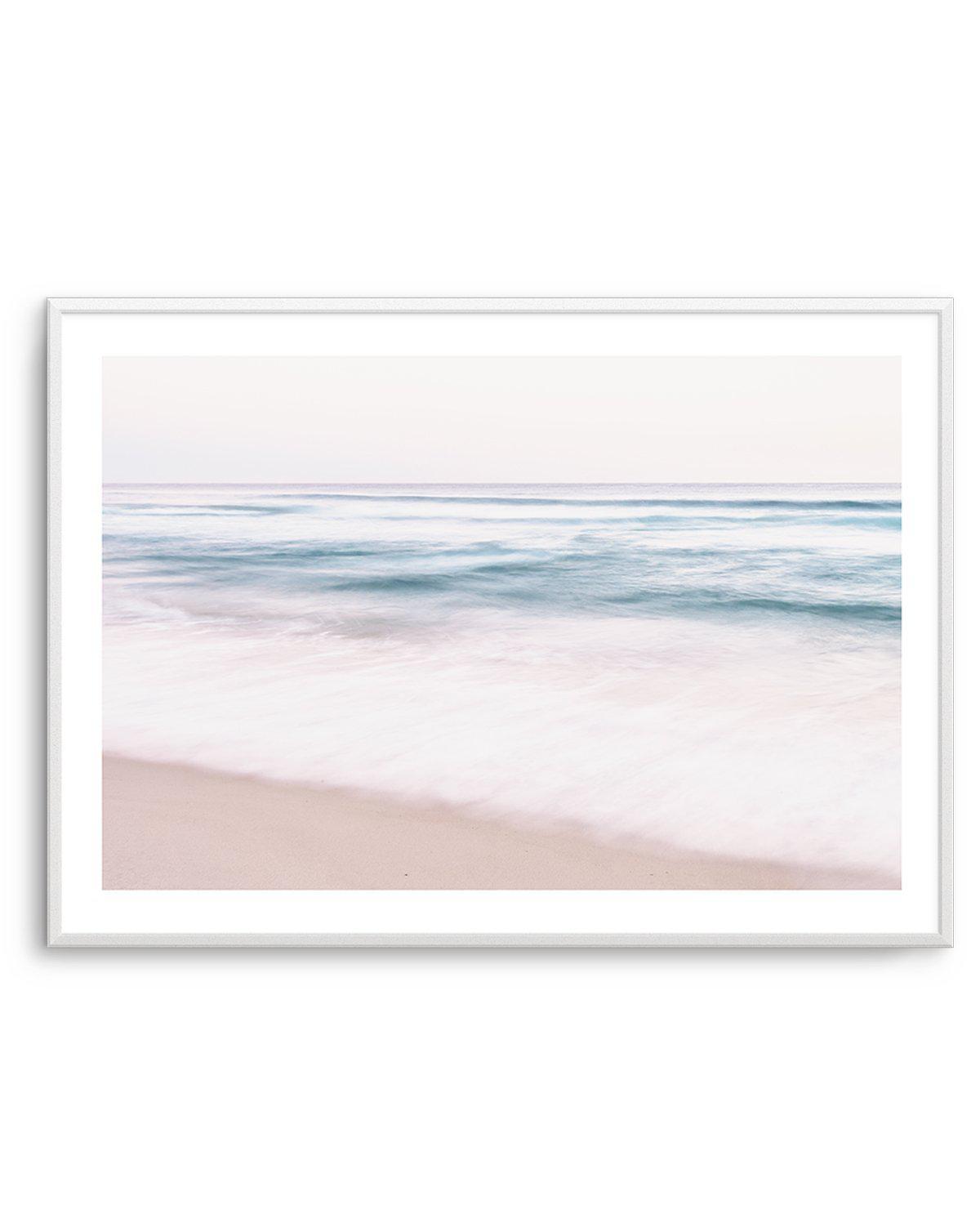 SHOP Coastal Blur Pink Ocean Landscape Style Photo Framed Art Print ...