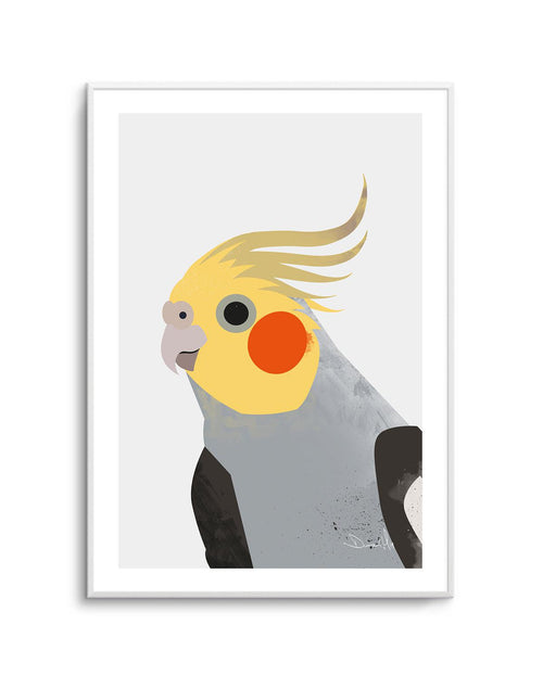 Cockatiel II by Dan Hobday Art Print-PRINT-Olive et Oriel-Dan Hobday-A5 | 5.8" x 8.3" | 14.8 x 21cm-Unframed Art Print-With White Border-Buy-Australian-Art-Prints-Online-with-Olive-et-Oriel-Your-Artwork-Specialists-Austrailia-Decorate-With-Coastal-Photo-Wall-Art-Prints-From-Our-Beach-House-Artwork-Collection-Fine-Poster-and-Framed-Artwork