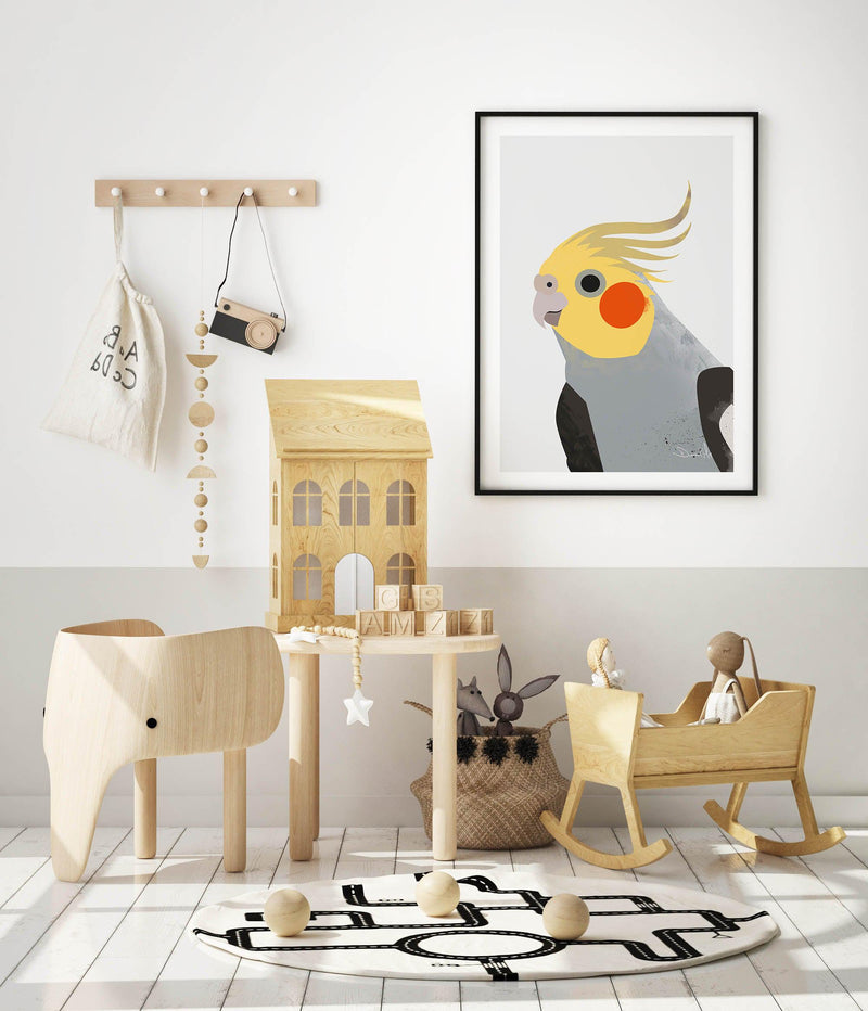 Cockatiel II by Dan Hobday Art Print-PRINT-Olive et Oriel-Dan Hobday-Buy-Australian-Art-Prints-Online-with-Olive-et-Oriel-Your-Artwork-Specialists-Austrailia-Decorate-With-Coastal-Photo-Wall-Art-Prints-From-Our-Beach-House-Artwork-Collection-Fine-Poster-and-Framed-Artwork