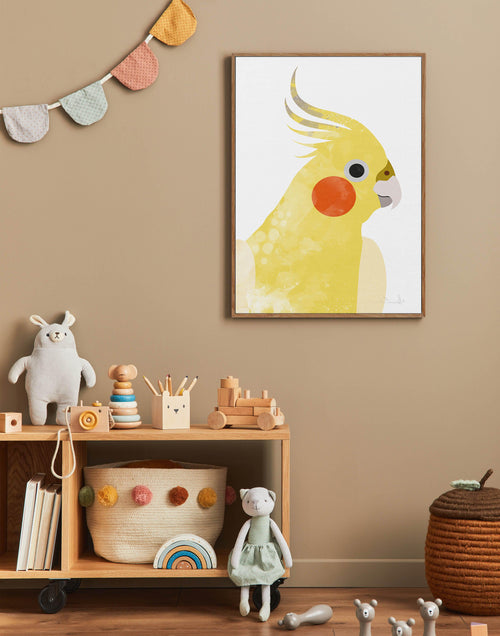 Cockatiel I by Dan Hobday | Framed Canvas-CANVAS-You can shop wall art online with Olive et Oriel for everything from abstract art to fun kids wall art. Our beautiful modern art prints and canvas art are available from large canvas prints to wall art paintings and our proudly Australian artwork collection offers only the highest quality framed large wall art and canvas art Australia - You can buy fashion photography prints or Hampton print posters and paintings on canvas from Olive et Oriel and 