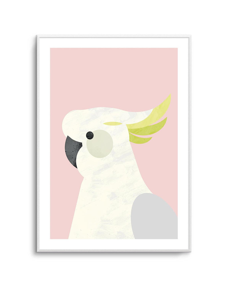Cockatoo on Pink by Dan Hobday Art Print-PRINT-Olive et Oriel-Dan Hobday-A5 | 5.8" x 8.3" | 14.8 x 21cm-Unframed Art Print-With White Border-Buy-Australian-Art-Prints-Online-with-Olive-et-Oriel-Your-Artwork-Specialists-Austrailia-Decorate-With-Coastal-Photo-Wall-Art-Prints-From-Our-Beach-House-Artwork-Collection-Fine-Poster-and-Framed-Artwork