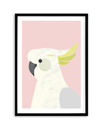 Cockatoo on Pink by Dan Hobday Art Print-PRINT-Olive et Oriel-Dan Hobday-A5 | 5.8" x 8.3" | 14.8 x 21cm-Black-With White Border-Buy-Australian-Art-Prints-Online-with-Olive-et-Oriel-Your-Artwork-Specialists-Austrailia-Decorate-With-Coastal-Photo-Wall-Art-Prints-From-Our-Beach-House-Artwork-Collection-Fine-Poster-and-Framed-Artwork