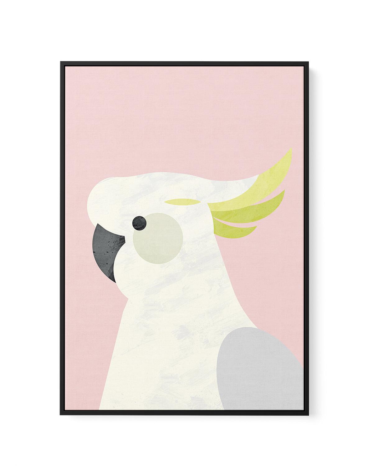 Cockatoo on Pink by Dan Hobday | Framed Canvas-CANVAS-You can shop wall art online with Olive et Oriel for everything from abstract art to fun kids wall art. Our beautiful modern art prints and canvas art are available from large canvas prints to wall art paintings and our proudly Australian artwork collection offers only the highest quality framed large wall art and canvas art Australia - You can buy fashion photography prints or Hampton print posters and paintings on canvas from Olive et Oriel