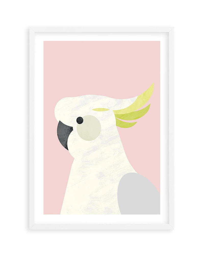 Cockatoo on Pink by Dan Hobday Art Print-PRINT-Olive et Oriel-Dan Hobday-A5 | 5.8" x 8.3" | 14.8 x 21cm-White-With White Border-Buy-Australian-Art-Prints-Online-with-Olive-et-Oriel-Your-Artwork-Specialists-Austrailia-Decorate-With-Coastal-Photo-Wall-Art-Prints-From-Our-Beach-House-Artwork-Collection-Fine-Poster-and-Framed-Artwork
