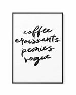 Coffee Croissants Peonies Vogue | Framed Canvas-CANVAS-You can shop wall art online with Olive et Oriel for everything from abstract art to fun kids wall art. Our beautiful modern art prints and canvas art are available from large canvas prints to wall art paintings and our proudly Australian artwork collection offers only the highest quality framed large wall art and canvas art Australia - You can buy fashion photography prints or Hampton print posters and paintings on canvas from Olive et Orie
