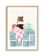 Coffee Hour by Jenny Liz Rome Art Print-PRINT-Olive et Oriel-Jenny Liz Rome-A5 | 5.8" x 8.3" | 14.8 x 21cm-Oak-With White Border-Buy-Australian-Art-Prints-Online-with-Olive-et-Oriel-Your-Artwork-Specialists-Austrailia-Decorate-With-Coastal-Photo-Wall-Art-Prints-From-Our-Beach-House-Artwork-Collection-Fine-Poster-and-Framed-Artwork