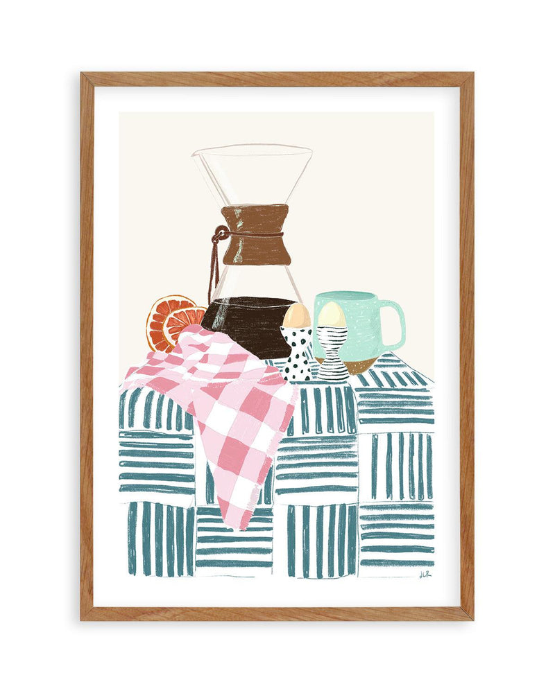Coffee Hour by Jenny Liz Rome Art Print-PRINT-Olive et Oriel-Jenny Liz Rome-50x70 cm | 19.6" x 27.5"-Walnut-With White Border-Buy-Australian-Art-Prints-Online-with-Olive-et-Oriel-Your-Artwork-Specialists-Austrailia-Decorate-With-Coastal-Photo-Wall-Art-Prints-From-Our-Beach-House-Artwork-Collection-Fine-Poster-and-Framed-Artwork