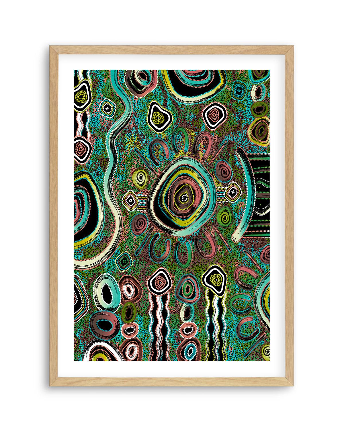 Connection to Country by Kelly Taylor Art Print-PRINT-Order sage mint green framed abstract painting wall art prints online with Olive et Oriel Australia