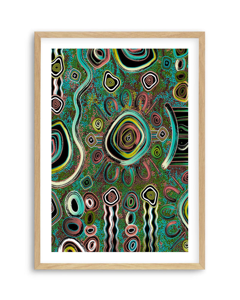 Connection to Country by Kelly Taylor Art Print-PRINT-Order sage mint green framed abstract painting wall art prints online with Olive et Oriel Australia