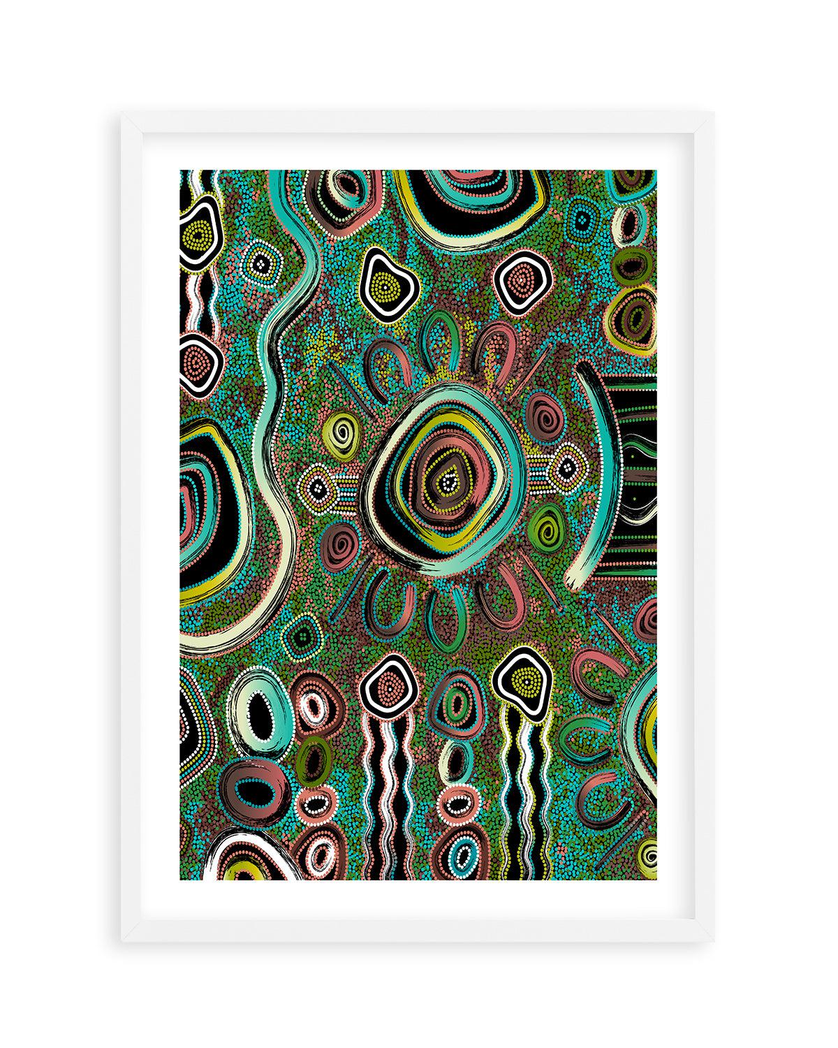 Connection to Country by Kelly Taylor Art Print-PRINT-Order sage mint green framed abstract painting wall art prints online with Olive et Oriel Australia