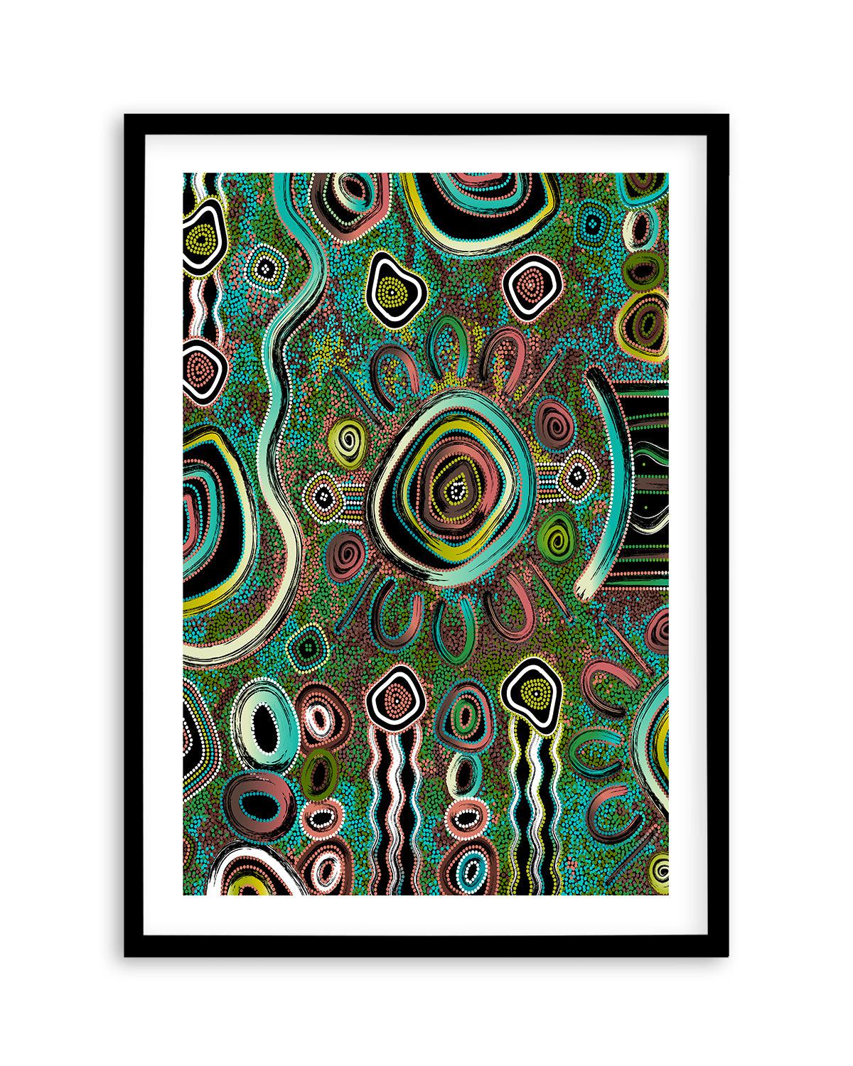 Connection to Country by Kelly Taylor Art Print-PRINT-Order sage mint green framed abstract painting wall art prints online with Olive et Oriel Australia