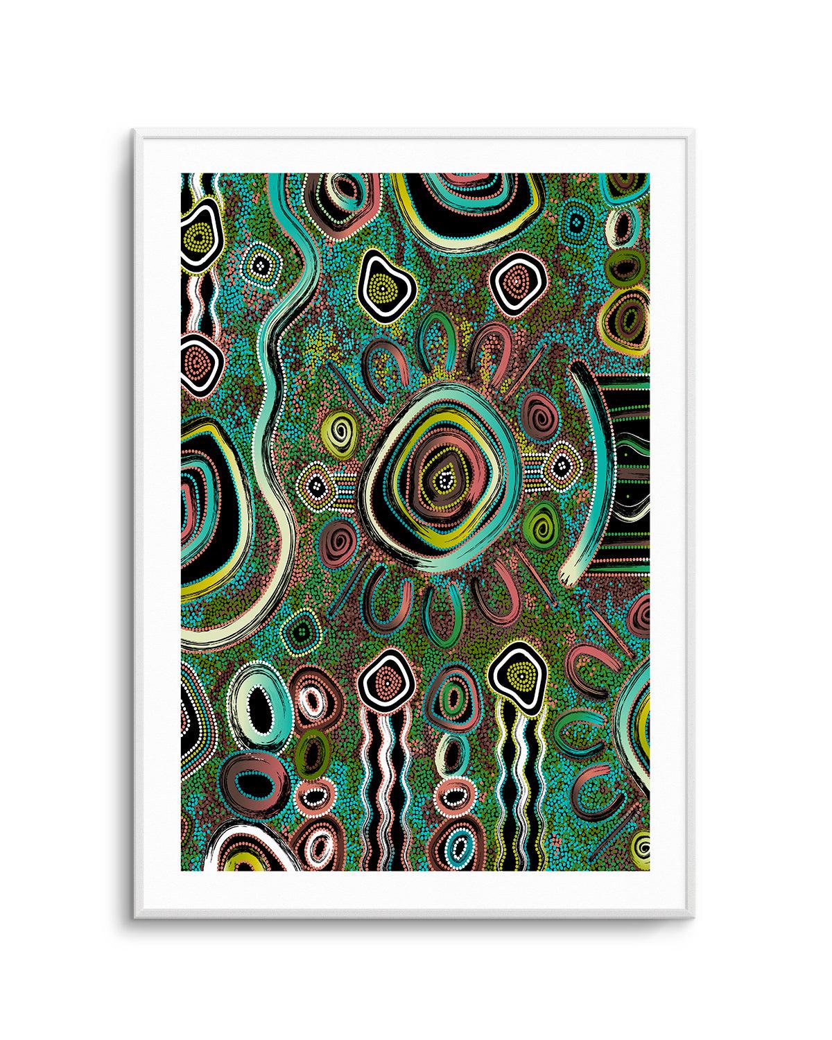 Connection to Country by Kelly Taylor Art Print-PRINT-Order sage mint green framed abstract painting wall art prints online with Olive et Oriel Australia