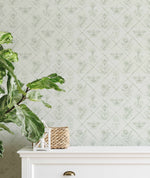Country Diamonds Sage Green Wallpaper-Wallpaper-Buy Australian Removable Wallpaper Now Sage Green Wallpaper Peel And Stick Wallpaper Online At Olive et Oriel Custom Made Wallpapers Wall Papers Decorate Your Bedroom Living Room Kids Room or Commercial Interior