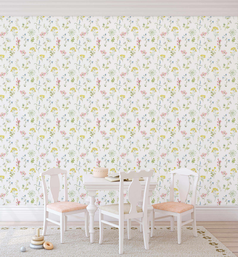 Country Garden Flowers Wallpaper - Olive et Oriel