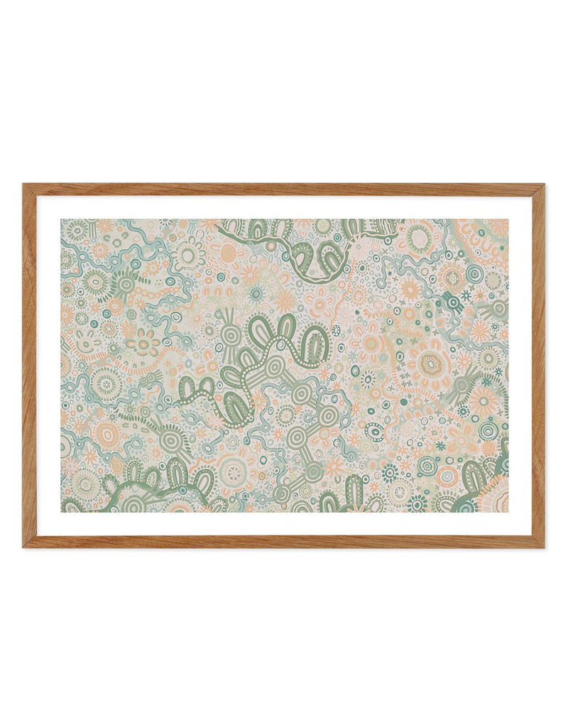 Country in Colour | Green by Leah Cummins Art Print-PRINT-Order sage mint green framed abstract painting wall art prints online with Olive et Oriel Australia