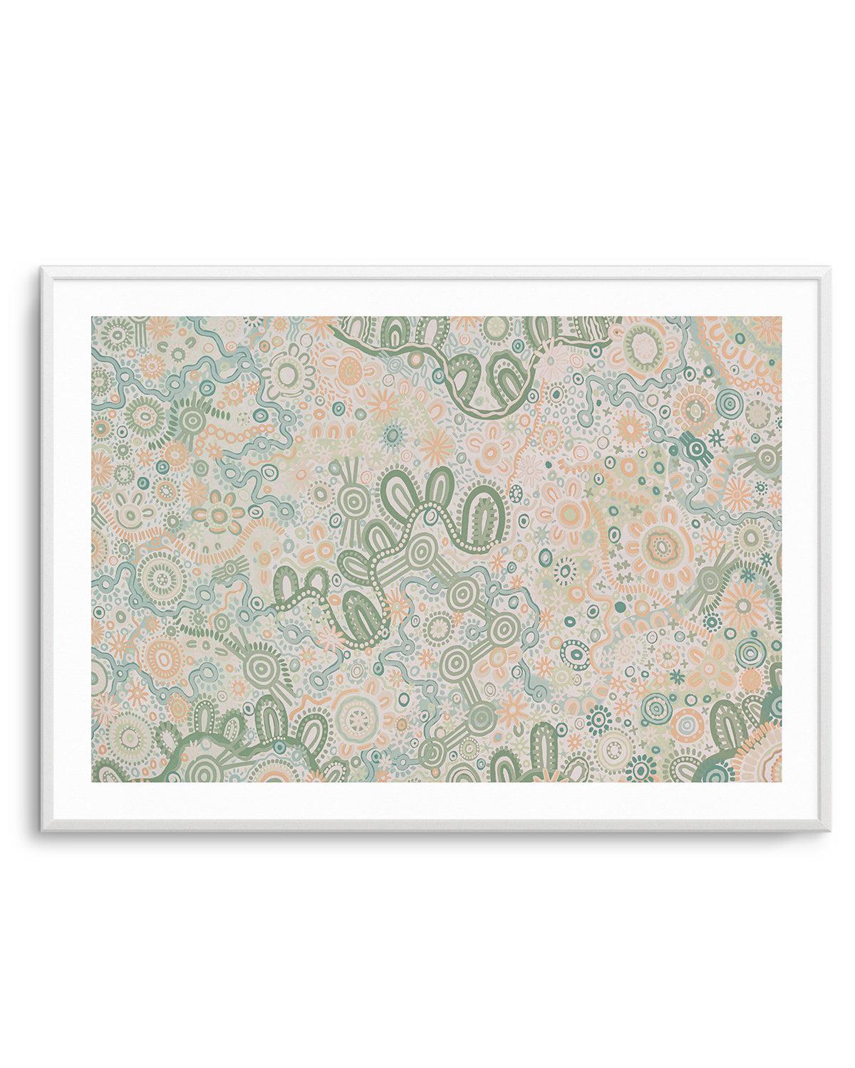 Country in Colour | Green by Leah Cummins Art Print-PRINT-Order sage mint green framed abstract painting wall art prints online with Olive et Oriel Australia