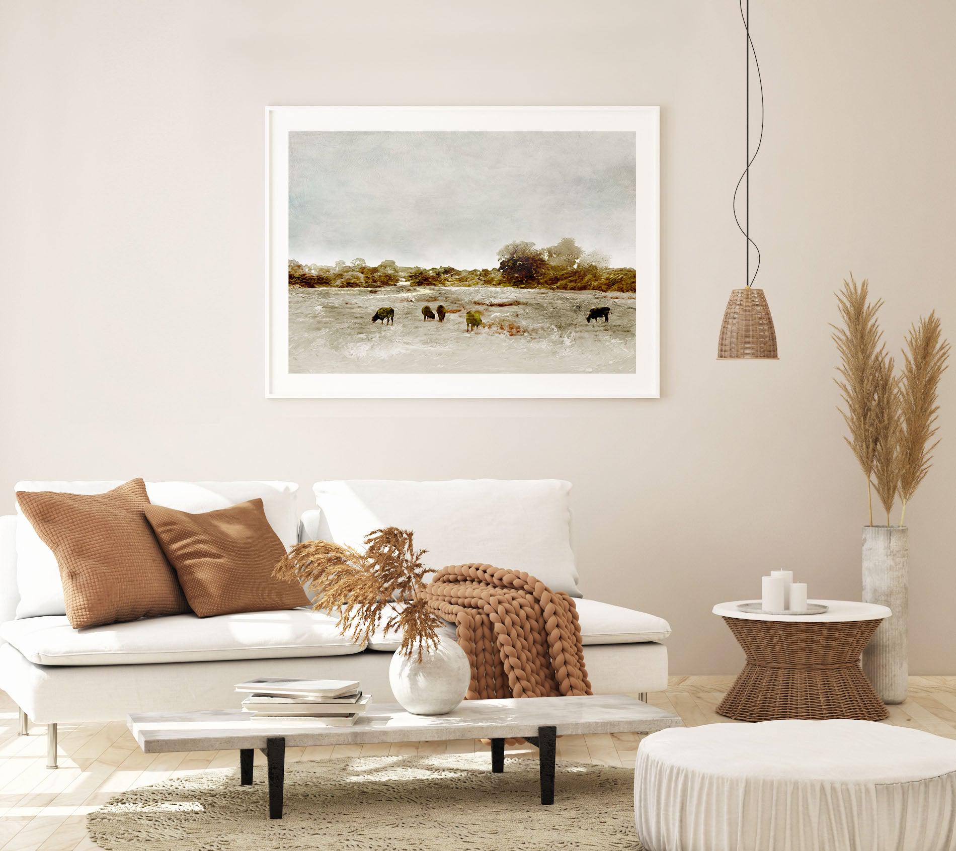 Cows by the Sea by Dan Hobday Art Print-PRINT-Olive et Oriel-Dan Hobday-Buy-Australian-Art-Prints-Online-with-Olive-et-Oriel-Your-Artwork-Specialists-Austrailia-Decorate-With-Coastal-Photo-Wall-Art-Prints-From-Our-Beach-House-Artwork-Collection-Fine-Poster-and-Framed-Artwork