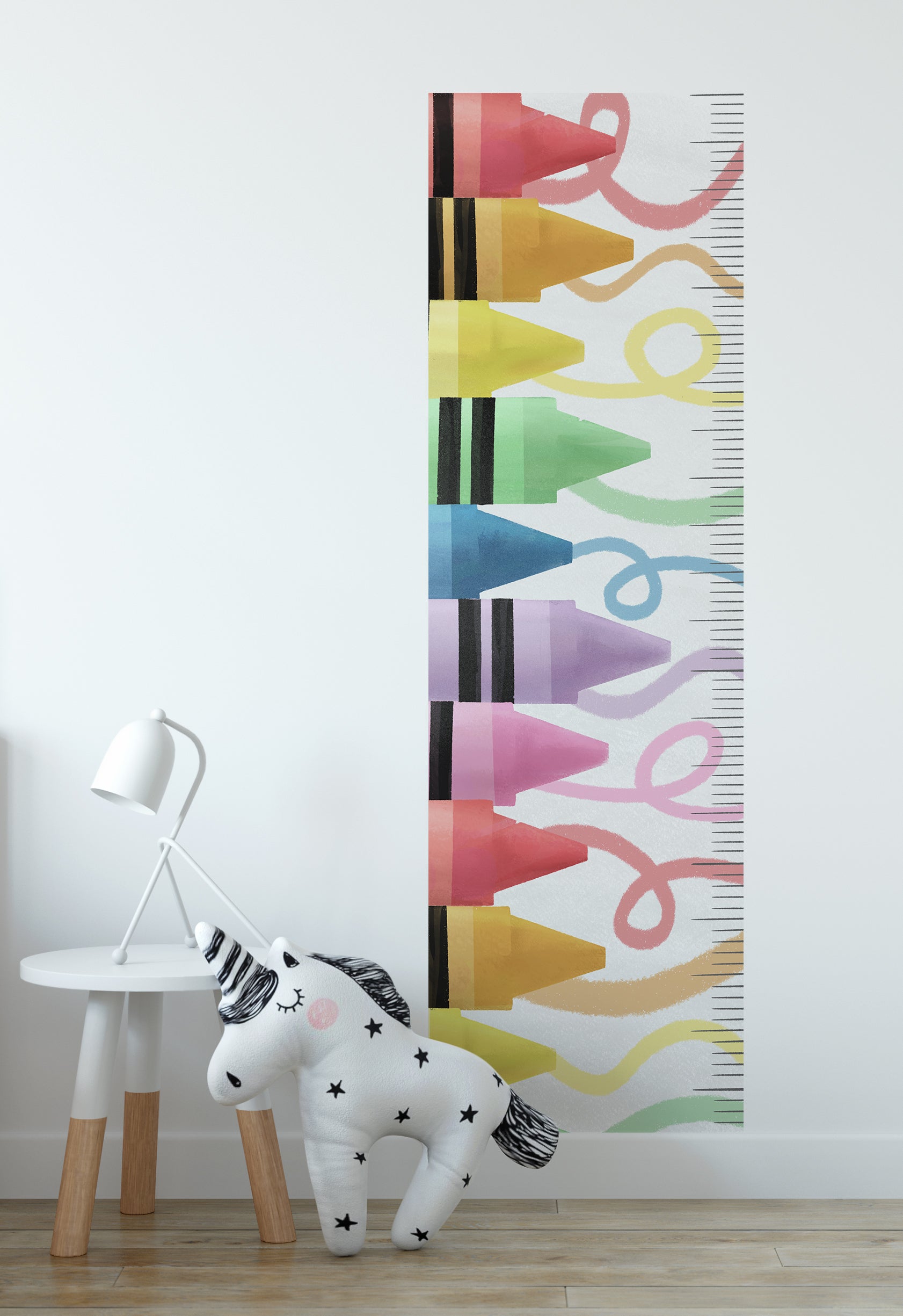 Colourful Crayons Height Chart Decal