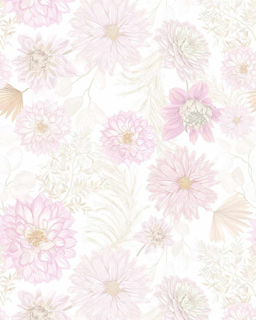 Dahlias In Bloom Wallpaper Mural-Wallpaper-Buy Kids Removable Wallpaper Online Our Custom Made Children√¢‚Ç¨‚Ñ¢s Wallpapers Are A Fun Way To Decorate And Enhance Boys Bedroom Decor And Girls Bedrooms They Are An Amazing Addition To Your Kids Bedroom Walls Our Collection of Kids Wallpaper Is Sure To Transform Your Kids Rooms Interior Style From Pink Wallpaper To Dinosaur Wallpaper Even Marble Wallpapers For Teen Boys Shop Peel And Stick Wallpaper Online Today With Olive et Oriel