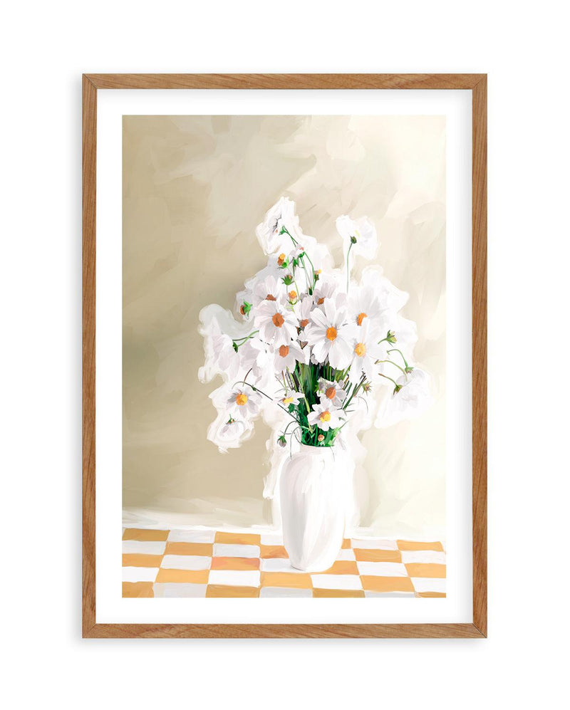 Daisies Art Print-PRINT-Olive et Oriel-Olive et Oriel-50x70 cm | 19.6" x 27.5"-Walnut-With White Border-Buy-Australian-Art-Prints-Online-with-Olive-et-Oriel-Your-Artwork-Specialists-Austrailia-Decorate-With-Coastal-Photo-Wall-Art-Prints-From-Our-Beach-House-Artwork-Collection-Fine-Poster-and-Framed-Artwork