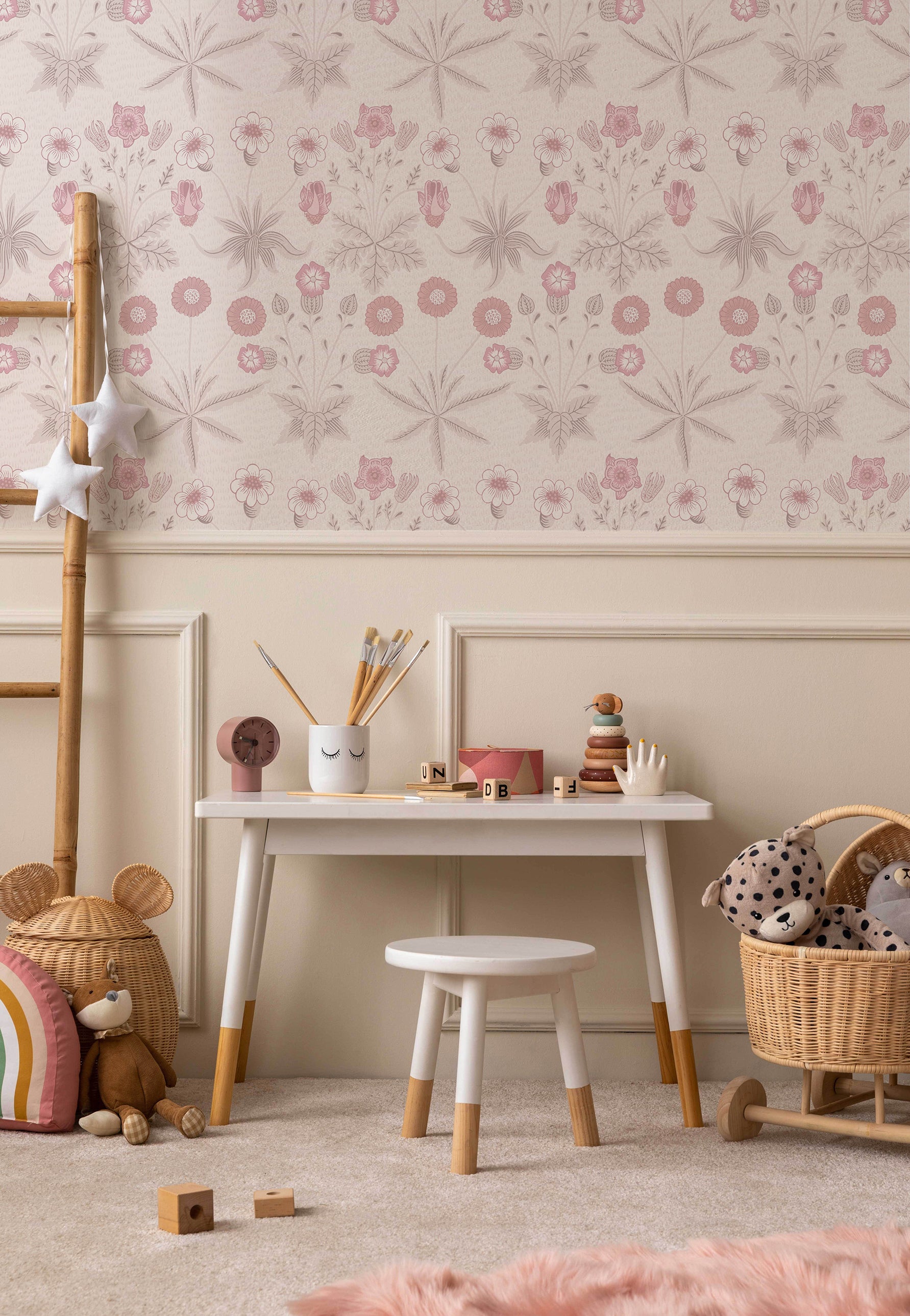 Daisy in Soft Pink by William Morris Wallpaper