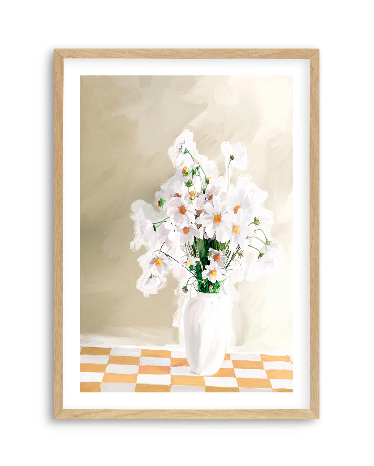 Daisies Art Print-PRINT-Olive et Oriel-Olive et Oriel-A5 | 5.8" x 8.3" | 14.8 x 21cm-Oak-With White Border-Buy-Australian-Art-Prints-Online-with-Olive-et-Oriel-Your-Artwork-Specialists-Austrailia-Decorate-With-Coastal-Photo-Wall-Art-Prints-From-Our-Beach-House-Artwork-Collection-Fine-Poster-and-Framed-Artwork