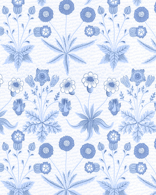 Daisy in Hamptons Blue by William Morris Wallpaper