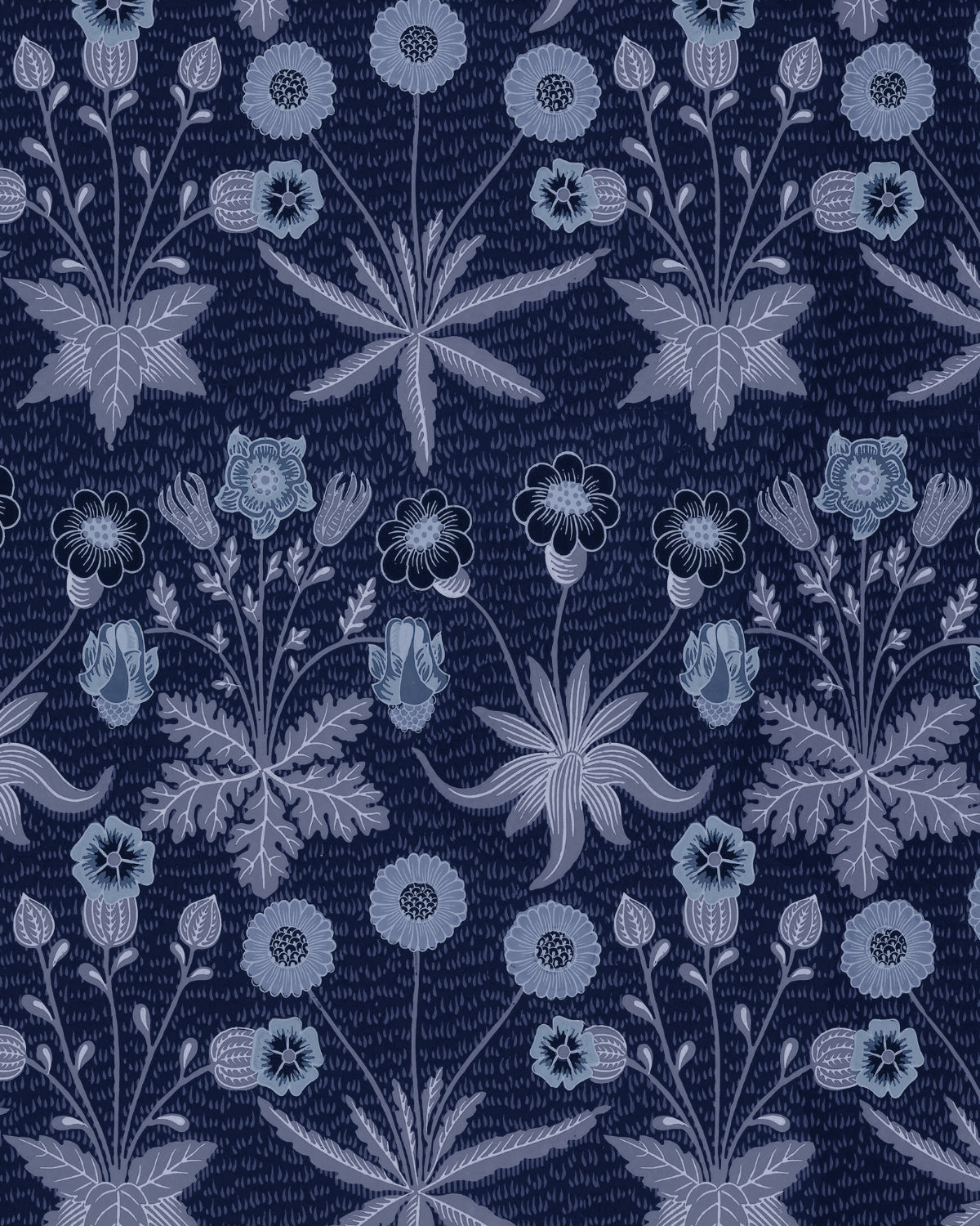 Daisy in Navy Blue by William Morris Wallpaper