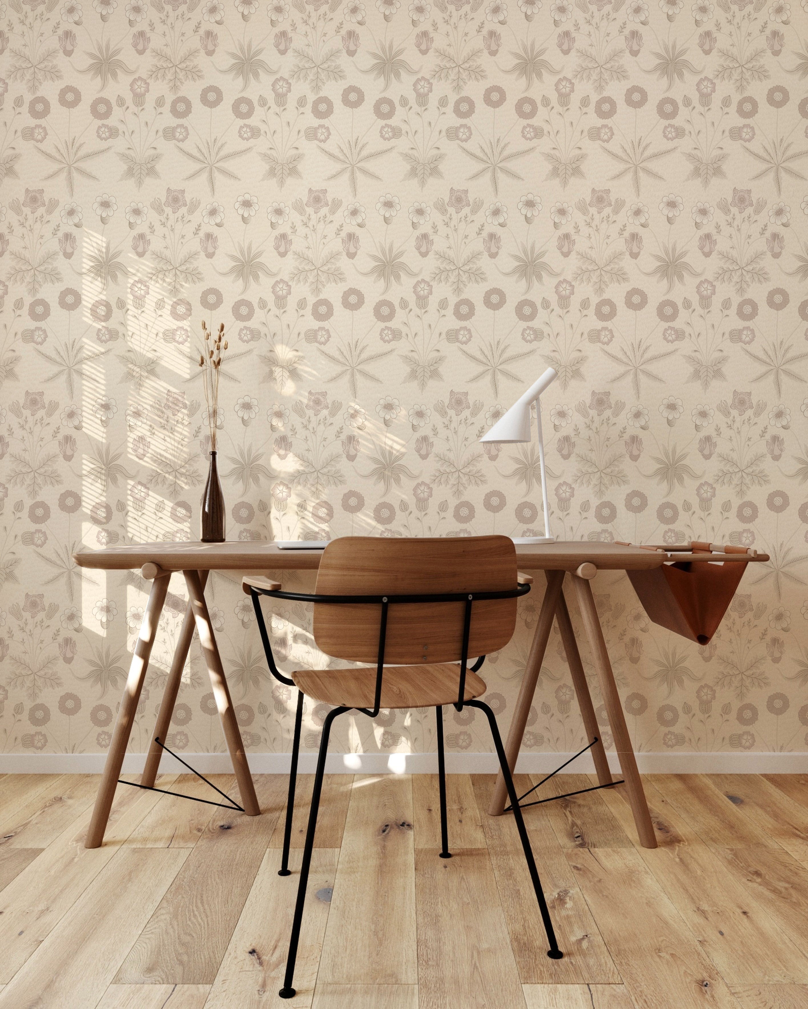 Daisy in Beige by William Morris Wallpaper