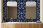 Daisy in Navy Blue by William Morris Wallpaper