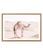 Desert Camels I Art Print-Shop Australian Art Prints Online with Olive et Oriel - Our collection of Moroccan art prints offer unique wall art including moroccan arches and pink morocco doors of marrakech - this collection will add soft feminine colour to your walls and some may say bohemian style. These traditional morocco landscape photography includes desert scenes of palm trees and camel art prints - there is art on canvas and extra large wall art with fast, free shipping across Australia. Up