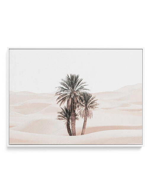 Desert Mirage I | LS | Framed Canvas-Shop Australian Art Prints Online with Olive et Oriel - Our collection of Moroccan art prints offer unique wall art including moroccan arches and pink morocco doors of marrakech - this collection will add soft feminine colour to your walls and some may say bohemian style. These traditional morocco landscape photography includes desert scenes of palm trees and camel art prints - there is art on canvas and extra large wall art with fast, free shipping across Au