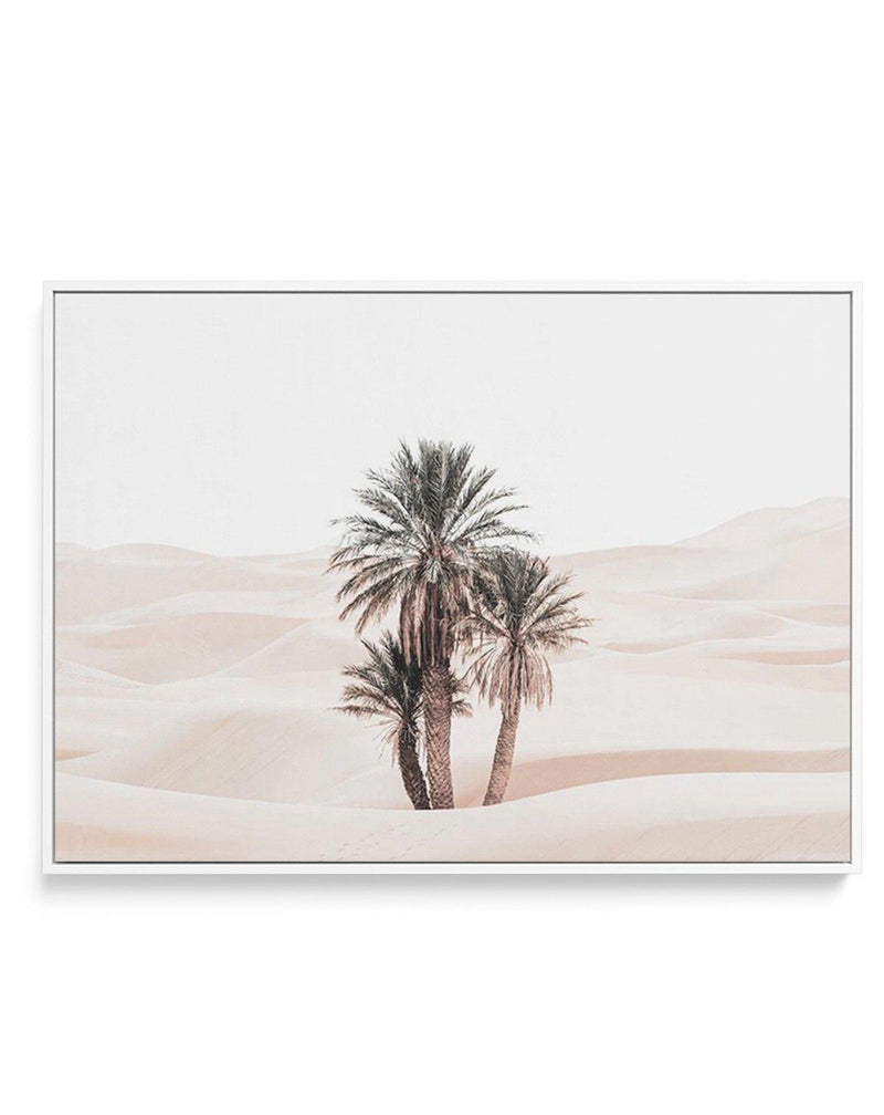 Desert Mirage I | LS | Framed Canvas-Shop Australian Art Prints Online with Olive et Oriel - Our collection of Moroccan art prints offer unique wall art including moroccan arches and pink morocco doors of marrakech - this collection will add soft feminine colour to your walls and some may say bohemian style. These traditional morocco landscape photography includes desert scenes of palm trees and camel art prints - there is art on canvas and extra large wall art with fast, free shipping across Au