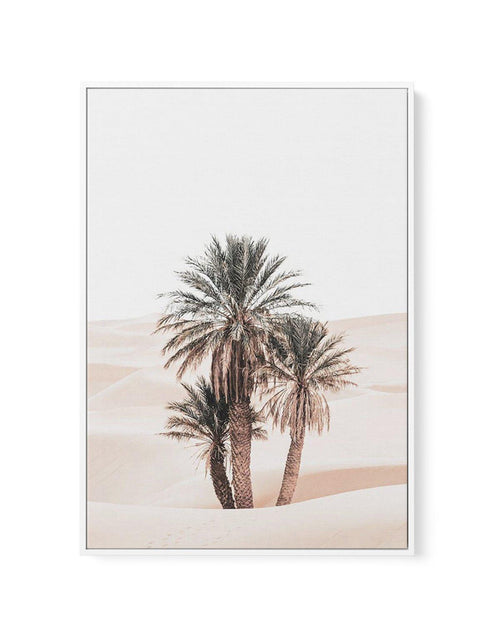 Desert Mirage I | PT | Framed Canvas-Shop Australian Art Prints Online with Olive et Oriel - Our collection of Moroccan art prints offer unique wall art including moroccan arches and pink morocco doors of marrakech - this collection will add soft feminine colour to your walls and some may say bohemian style. These traditional morocco landscape photography includes desert scenes of palm trees and camel art prints - there is art on canvas and extra large wall art with fast, free shipping across Au